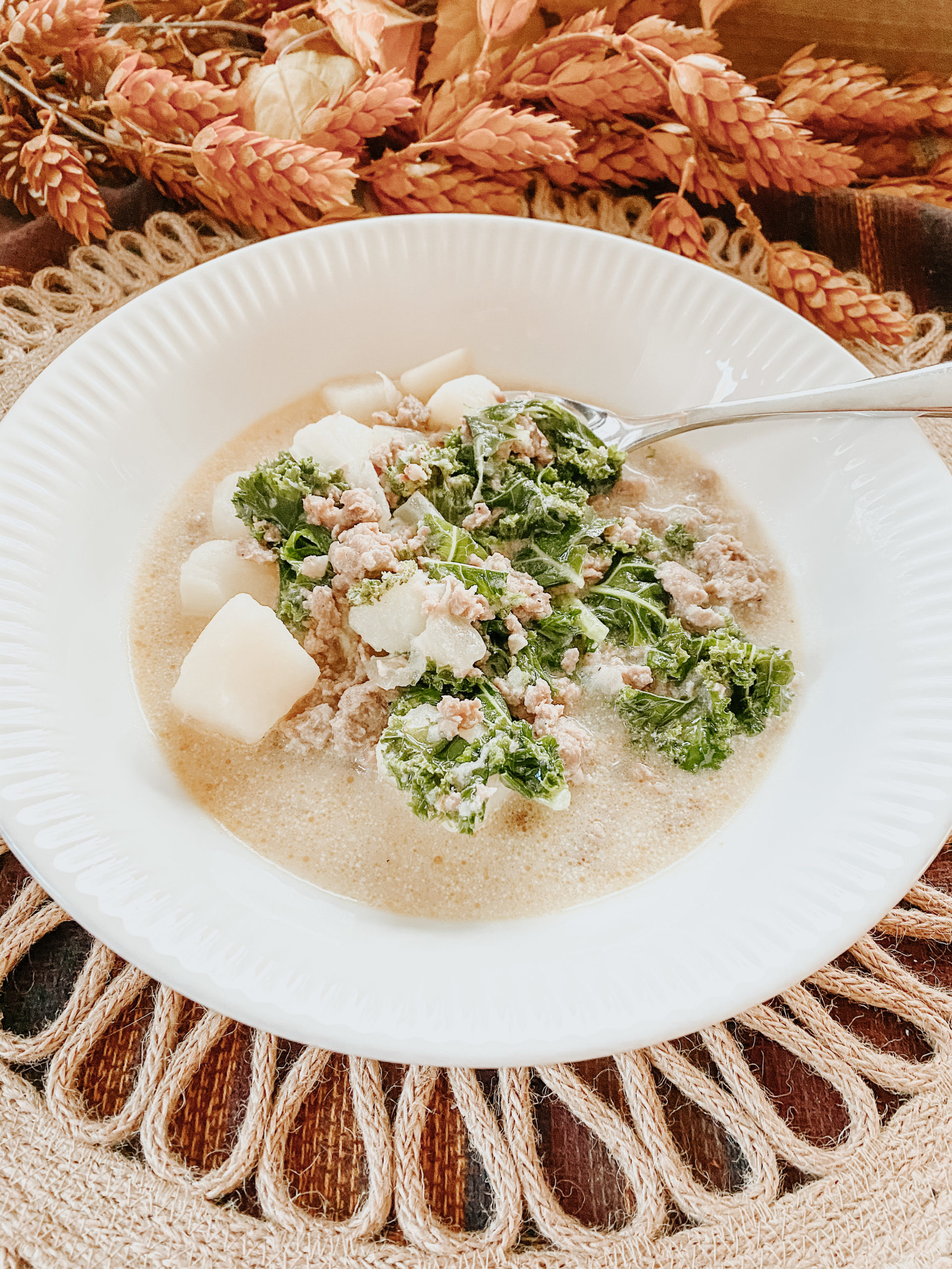 Hearty Sausage, Potato & Kale Soup