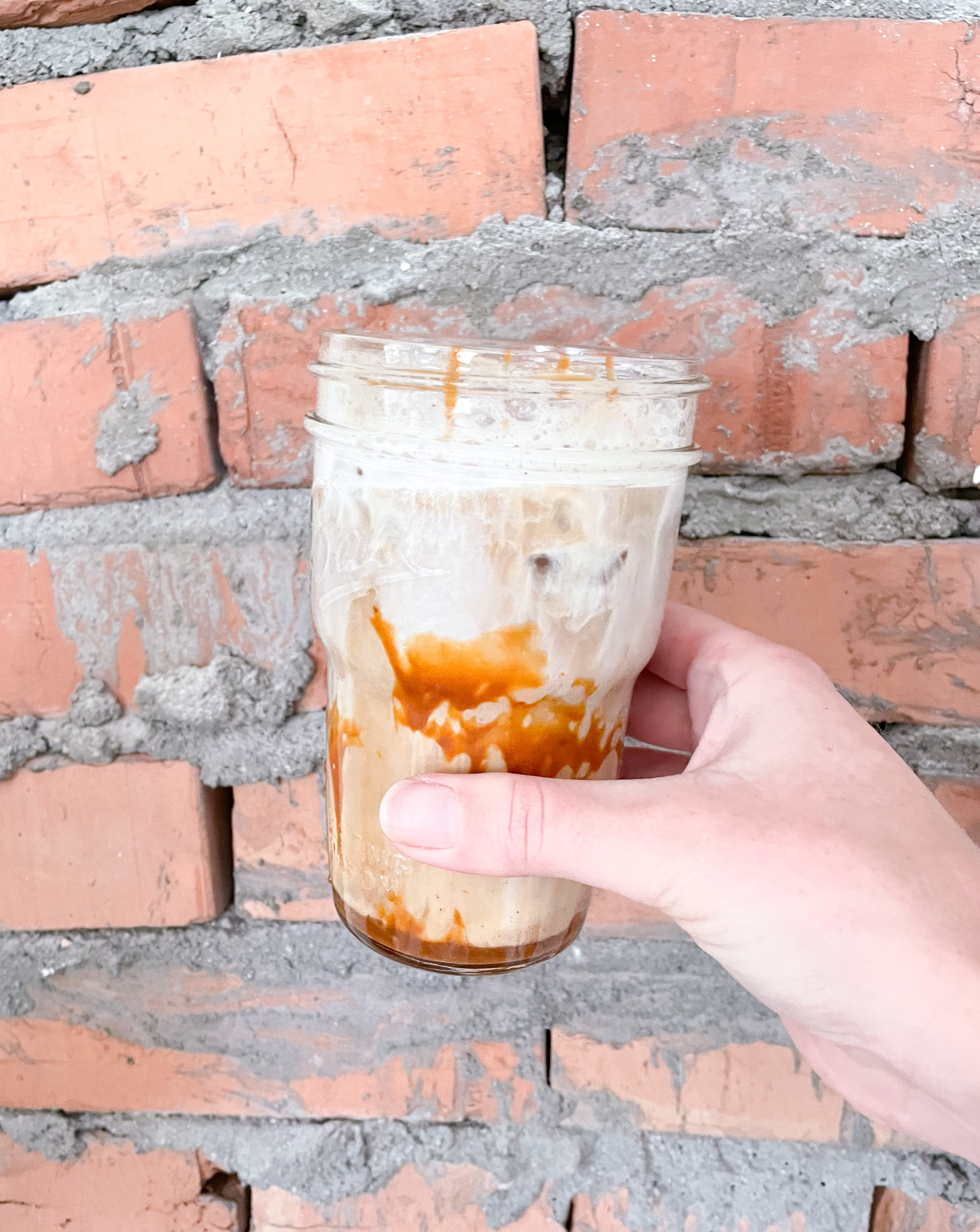 Caramel Iced Coffee With Pumpkin Spice Foam