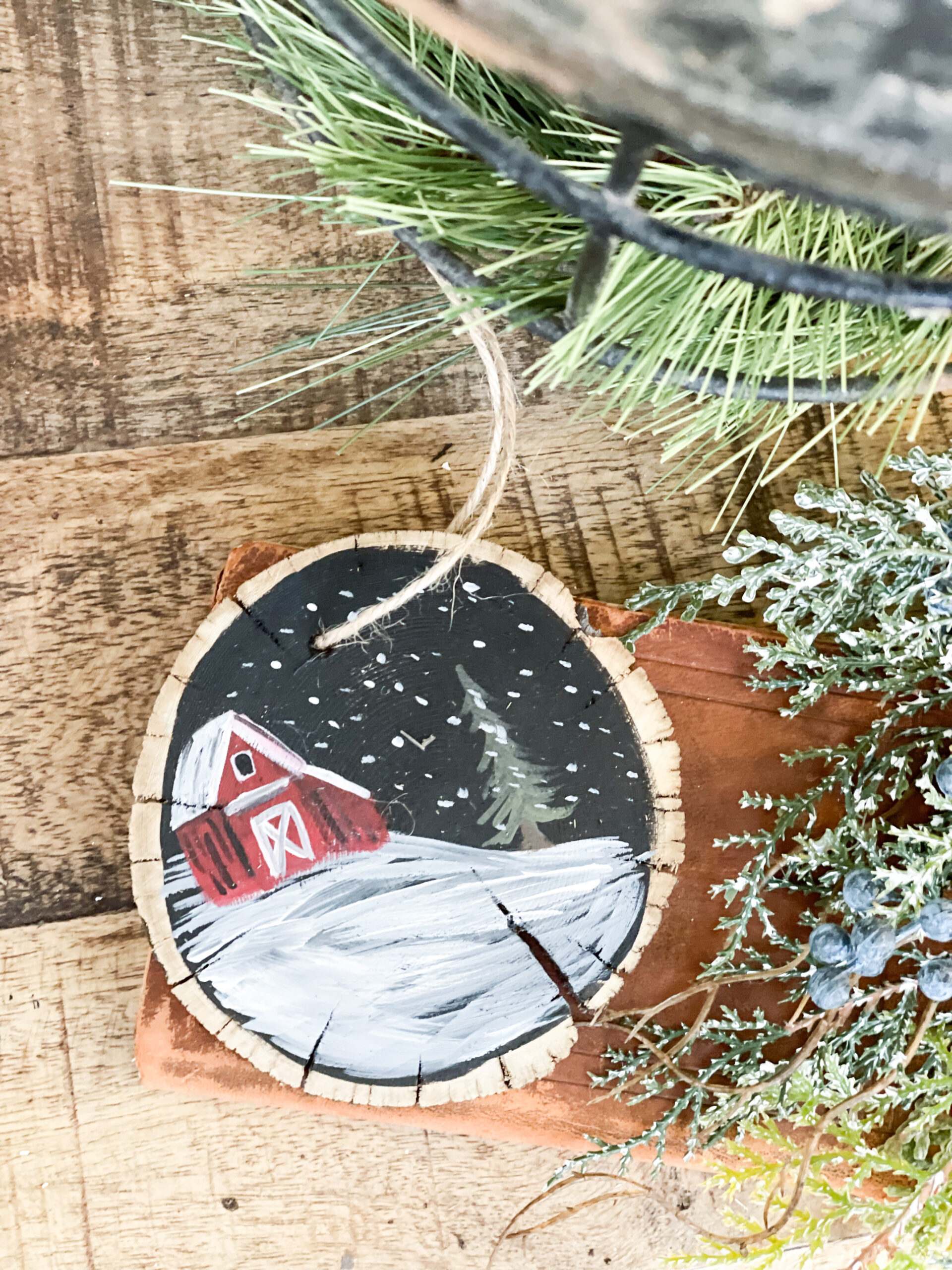 DIY Wood Slice Ornaments