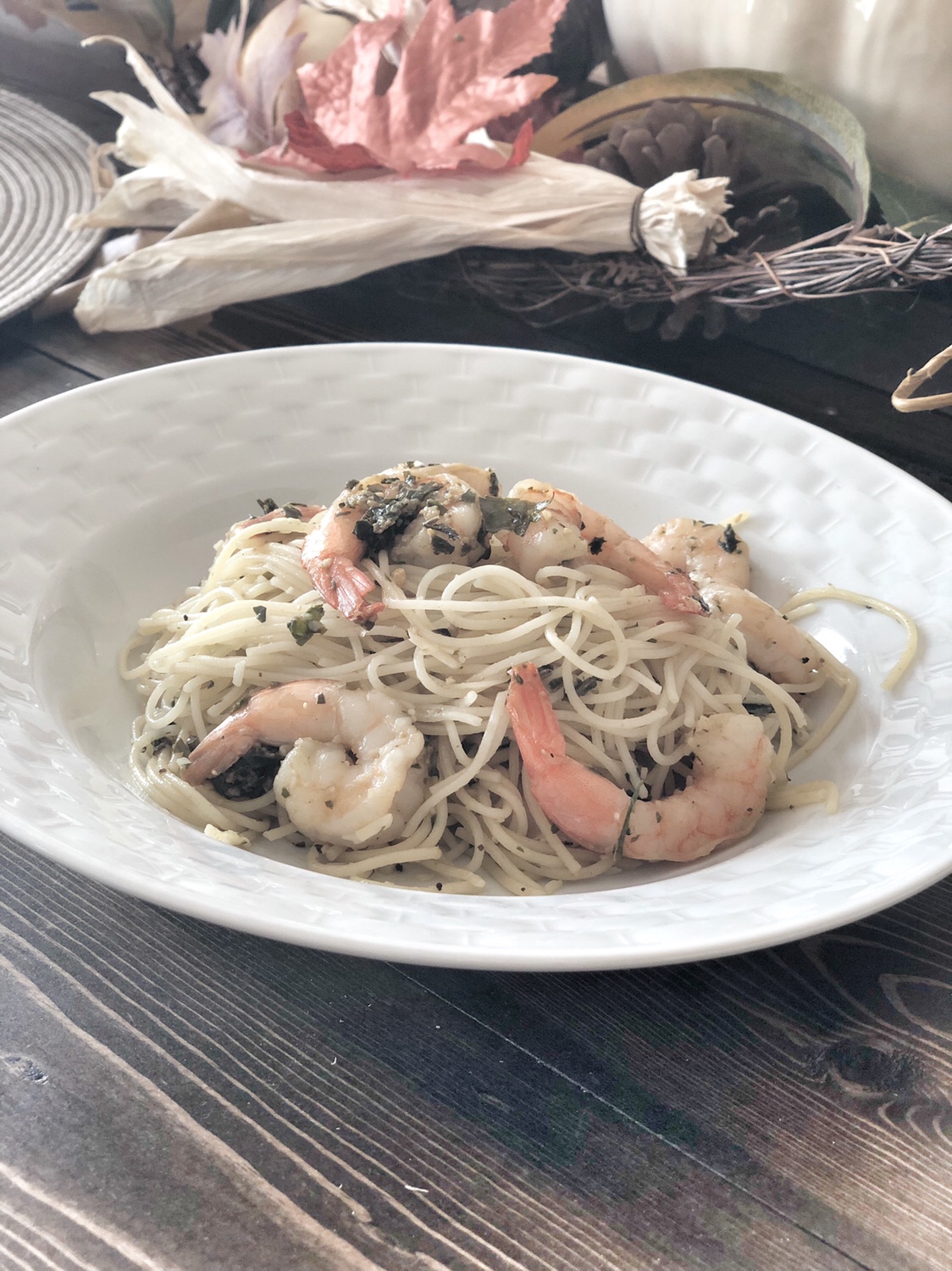 Basil Pesto Shrimp and Pasta
