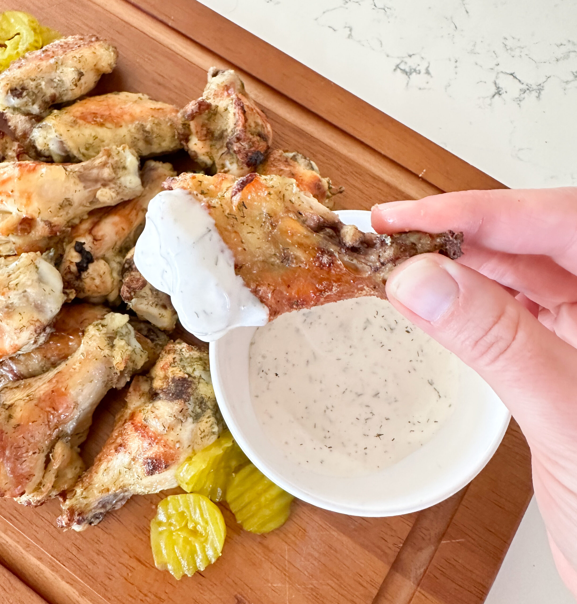 Crispy Dill Pickle Chicken Wings