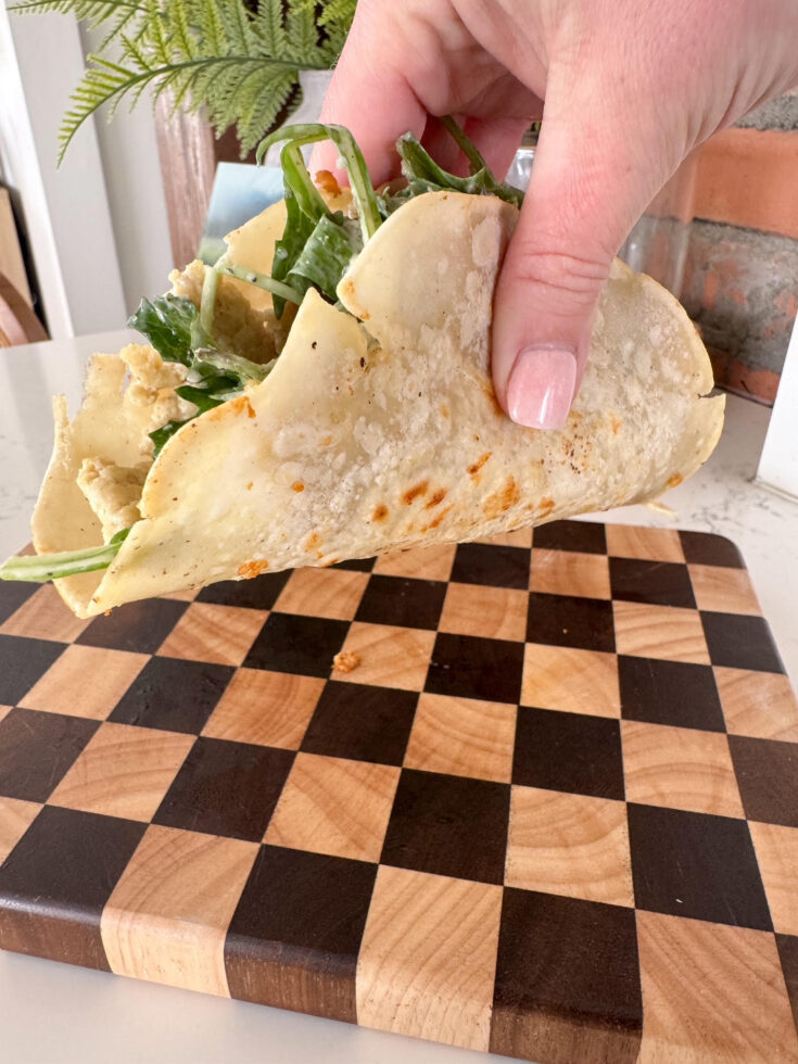 Smash Chicken Caesar Tacos