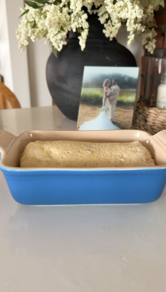 dough in loaf pan