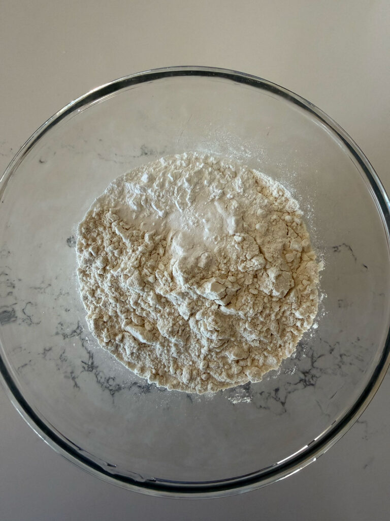 lemon poppyseed cupcakes dry ingredients in glass bowl