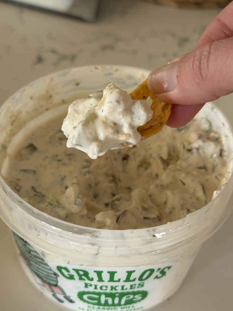 dipping a chip in the dip