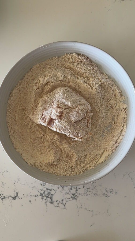 flour mixture in white bowl on counter
