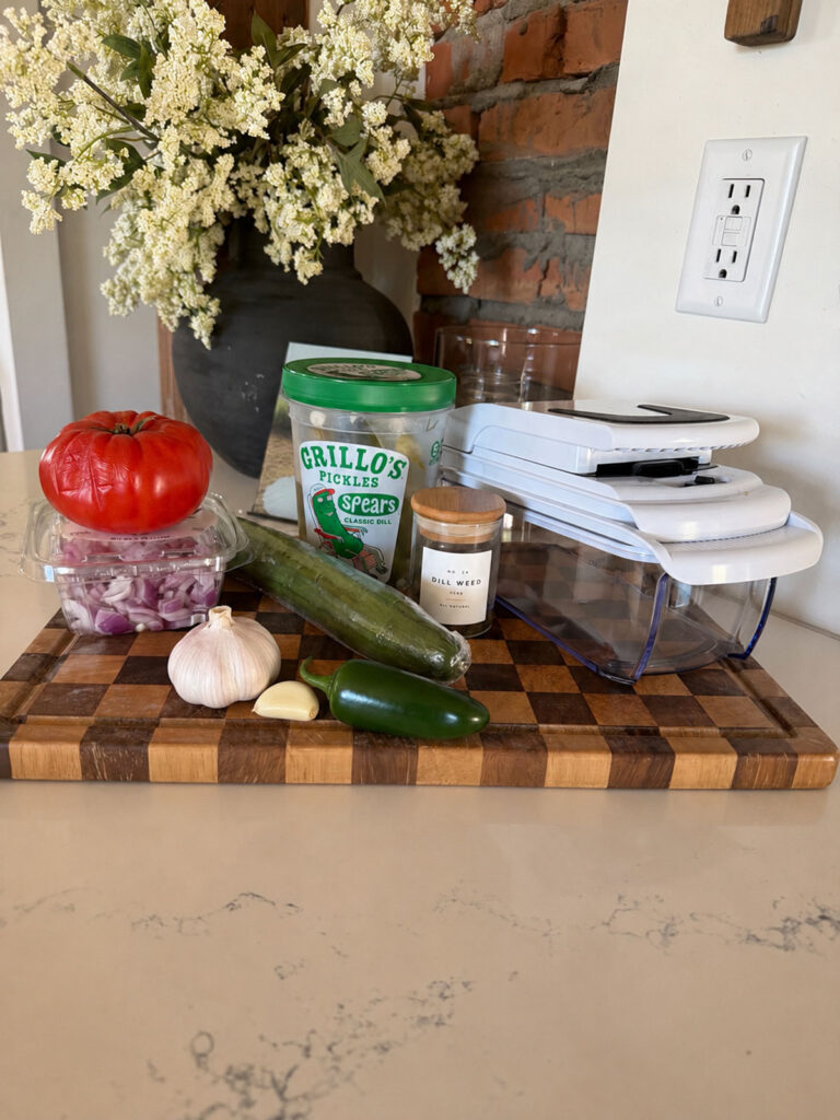 Ingredients for pickle salsa.