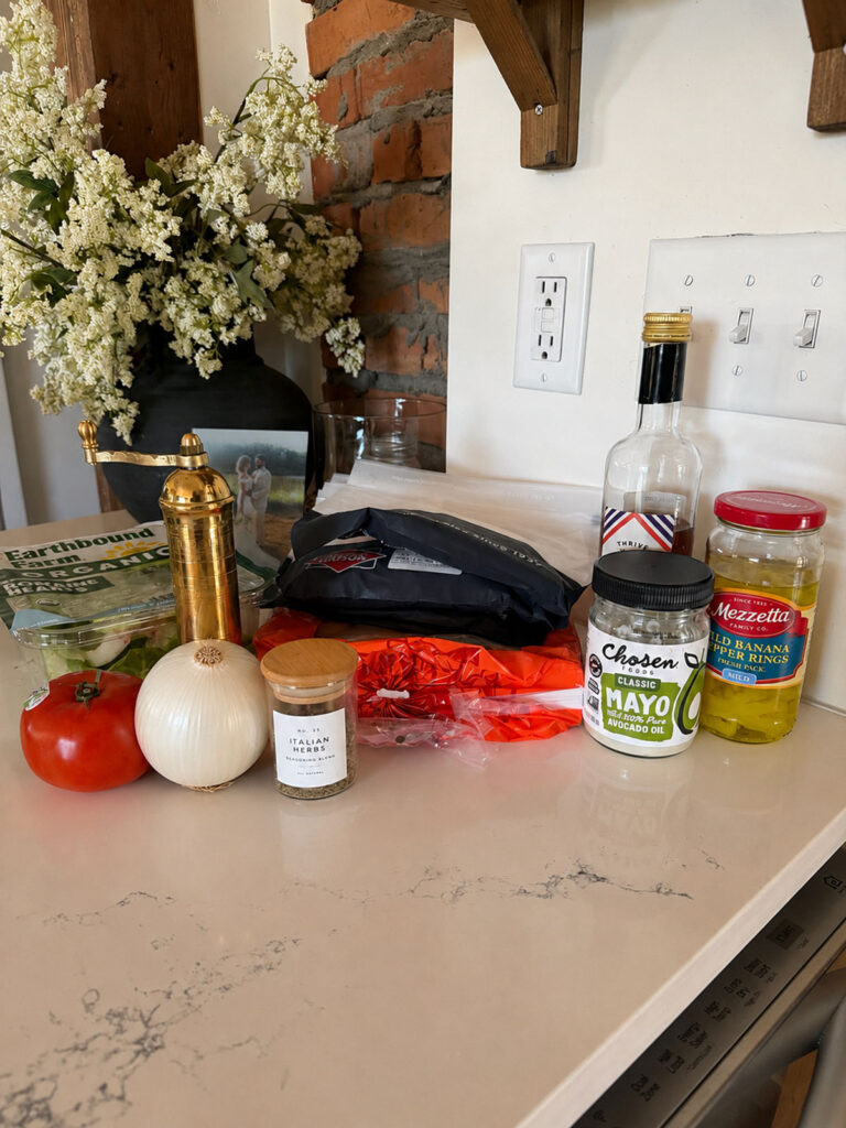 Chopped italian sliders-1 Ingredients for chopped Italian sliders.