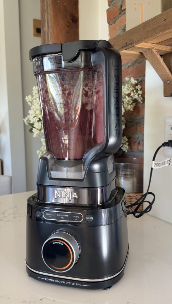 mixing in a blender