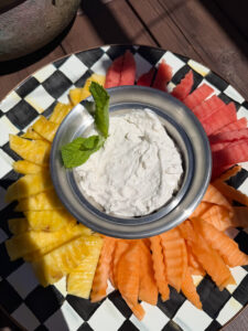 fruit dip displayed