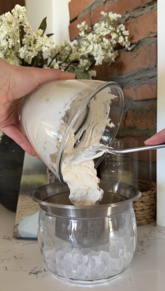 adding to a dip bowl