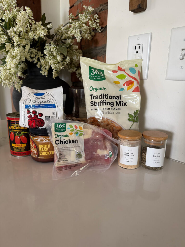 Ingredients for bruschetta chicken.