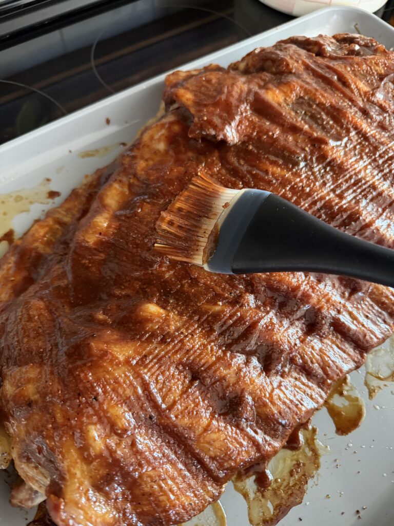 brushing on bbq sauce