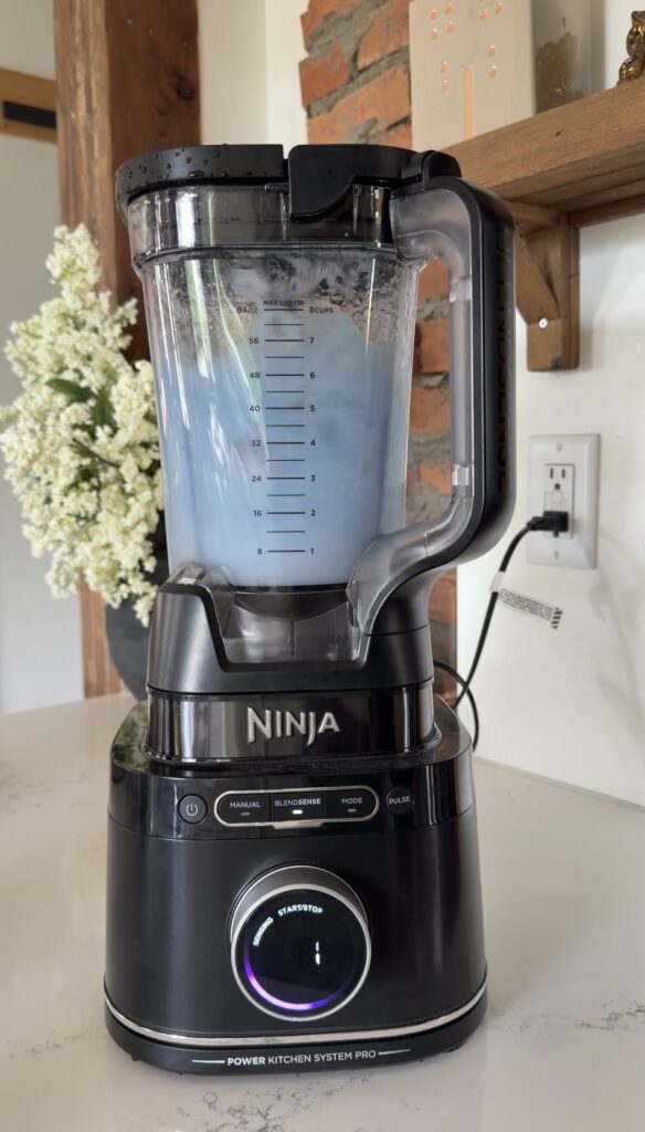 blending blue mixture