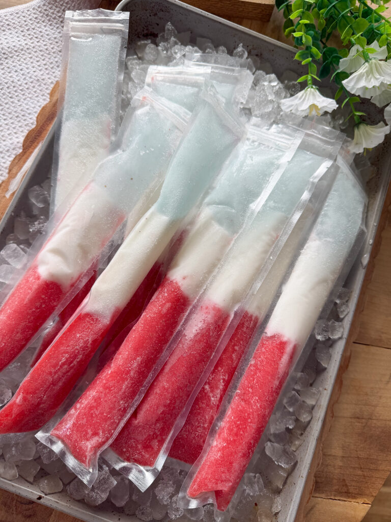 freeze pops on a tray