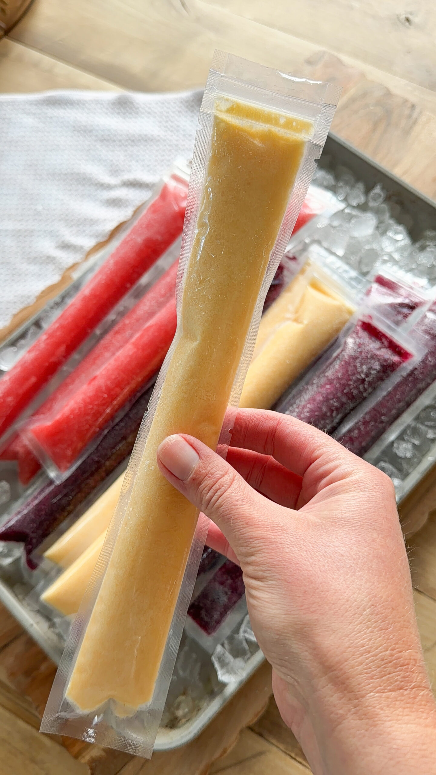 freeze pops on a tray