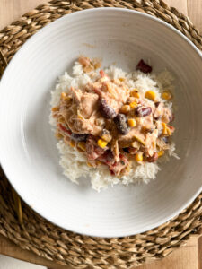 plated with rice