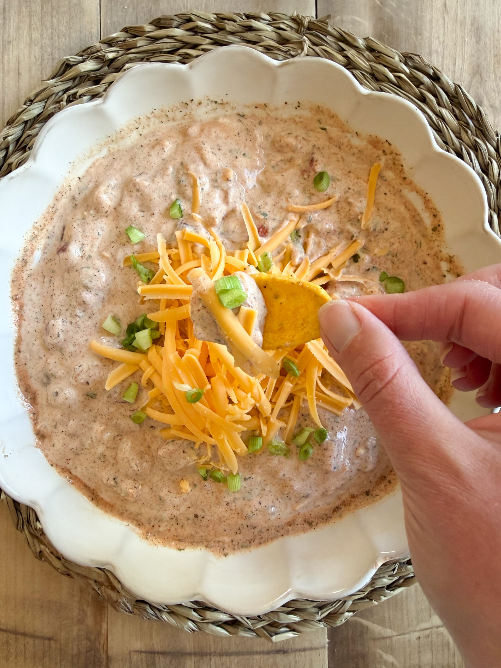 dipping a chip in the dip