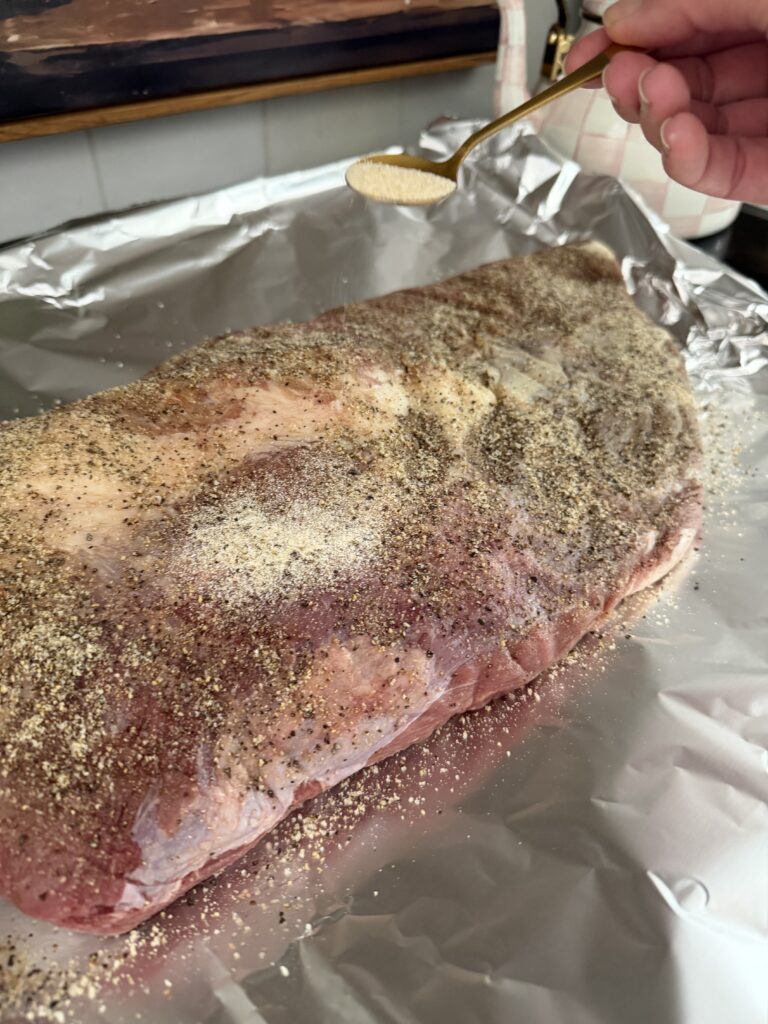 meat seasoned