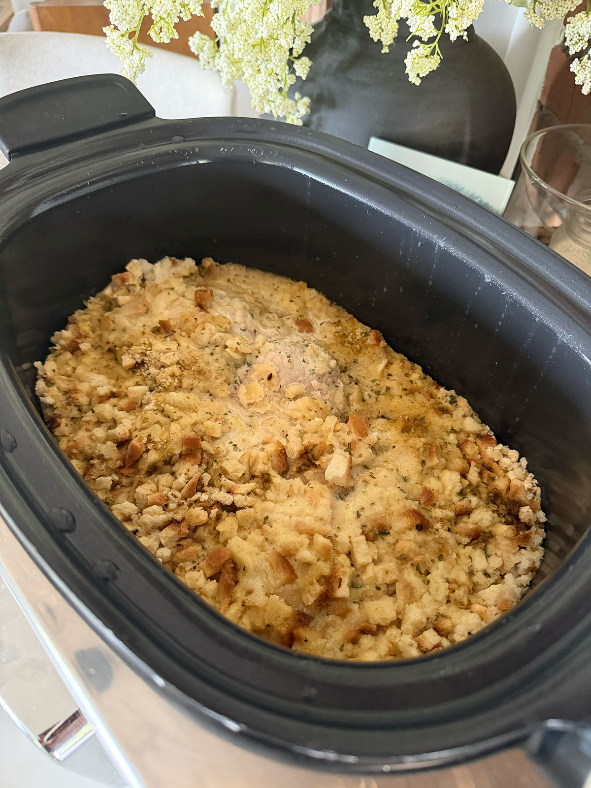 crockpot chicken and stuffing in crockpot