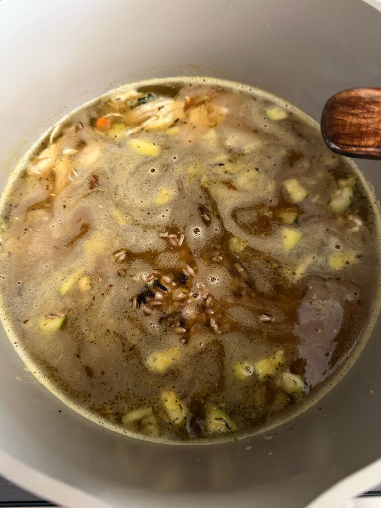 pot of soup cooking