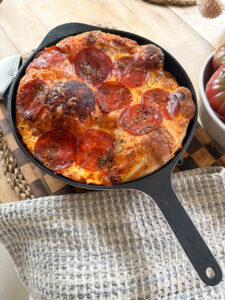pizza out of the oven