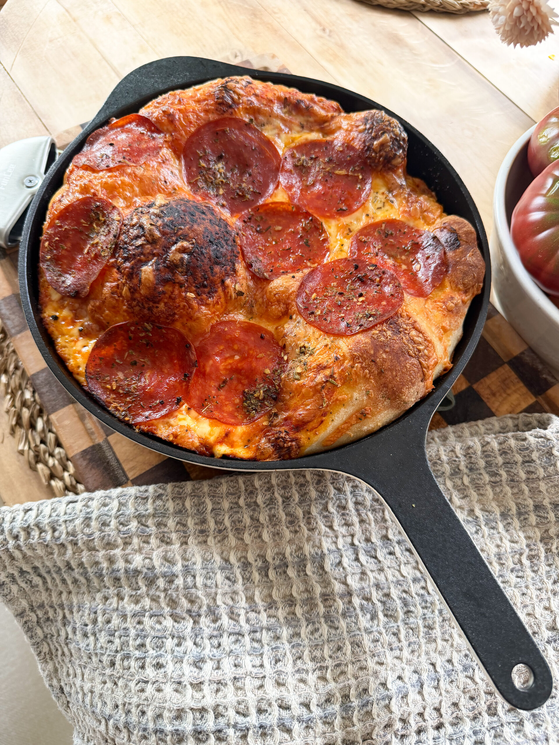 pizza out of the oven
