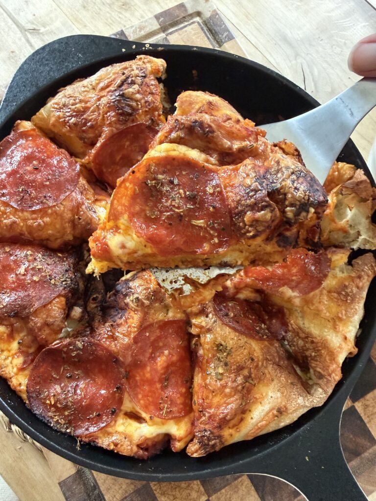 pizza on spatula