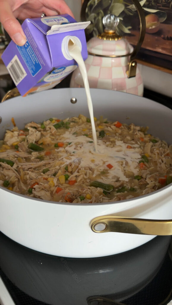 heavy cream being poured in