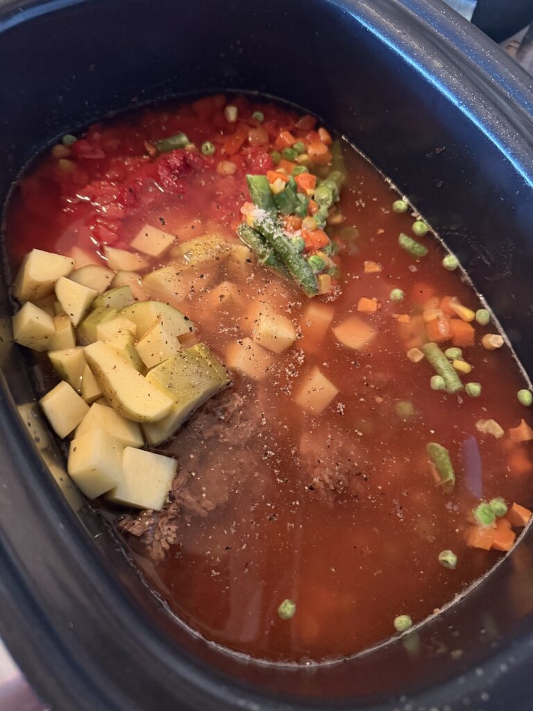 broth and paste added
