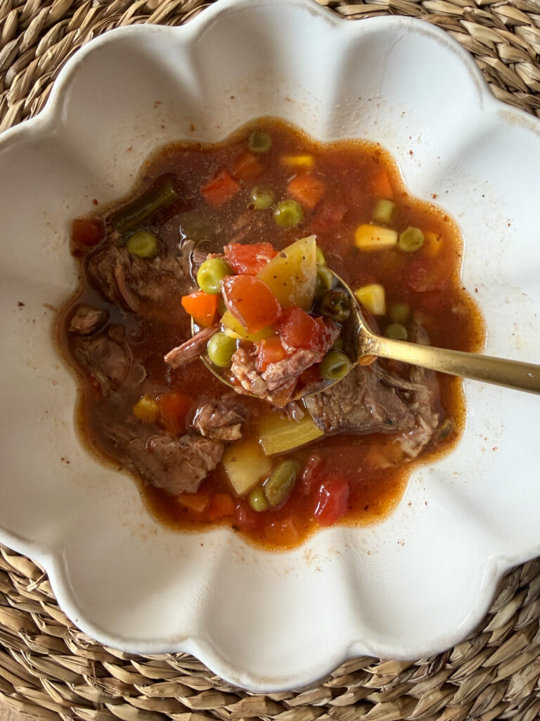 soup on spoon