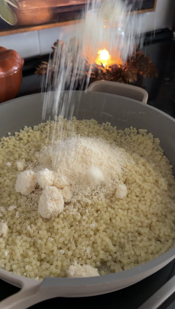 pastina cooked and butter and parmesan added