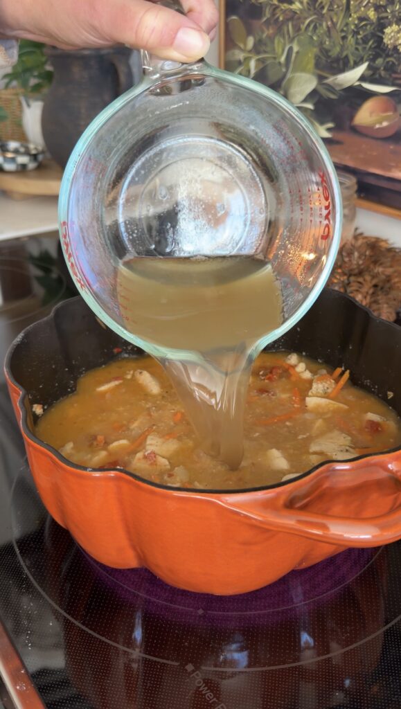 adding broth